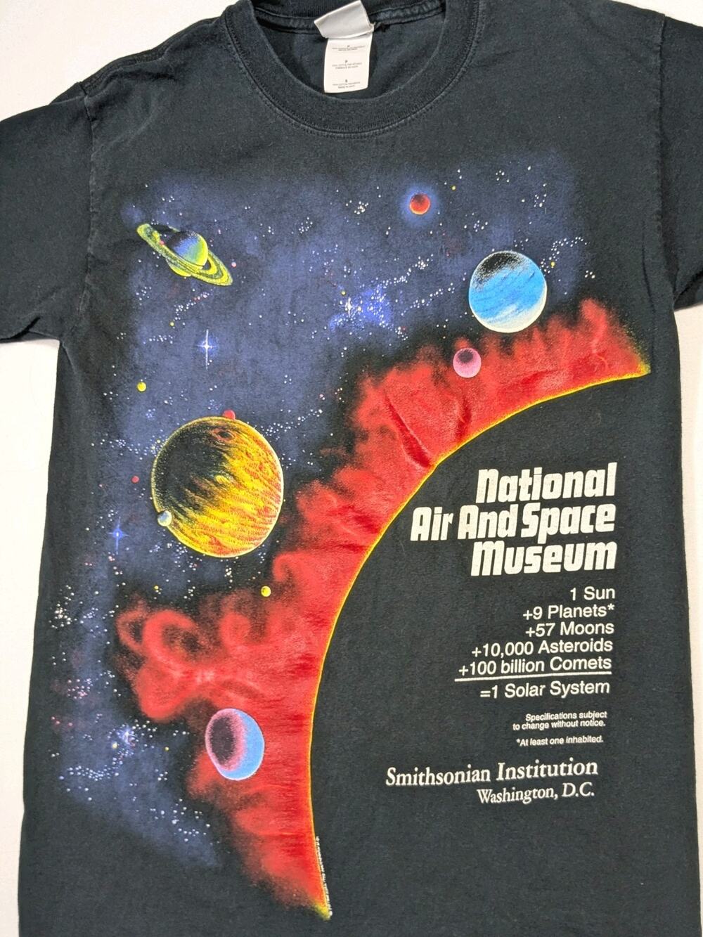 Vtg 90s Hanes Smithsonian Museum Planets National Air & Space T Shirt Med